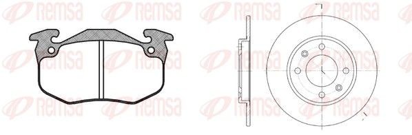 REMSA 8144.02: Sada bŕzd, Kotúčová brzda Zadna naprava, Ø: 247mm, plný