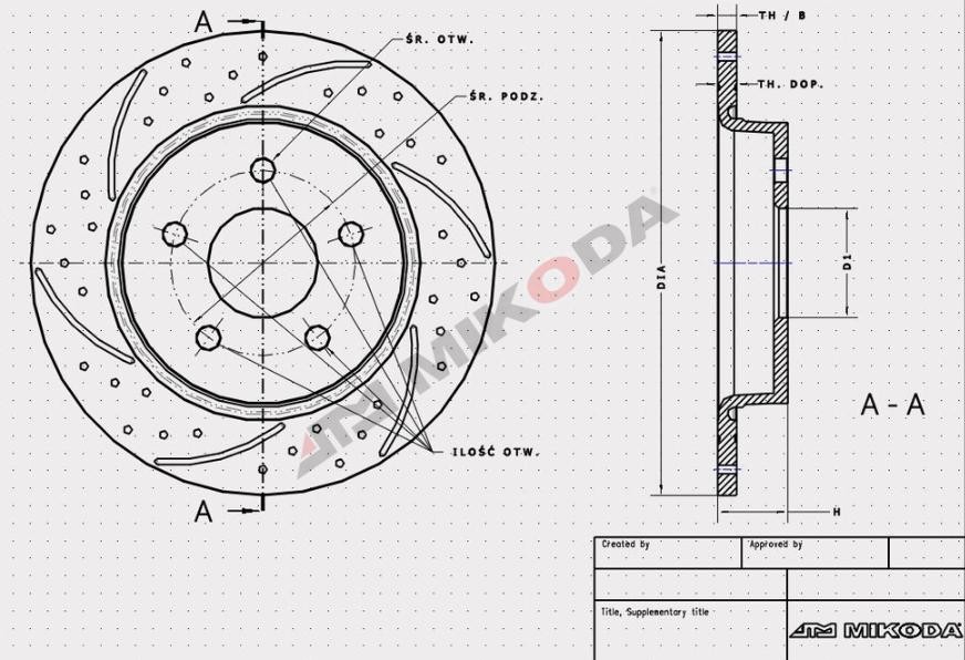 MIKODA 0531S: Féktárcsa Ø: 247,0mm, réselt/lyuggatott, Ø: 247,0mm GT