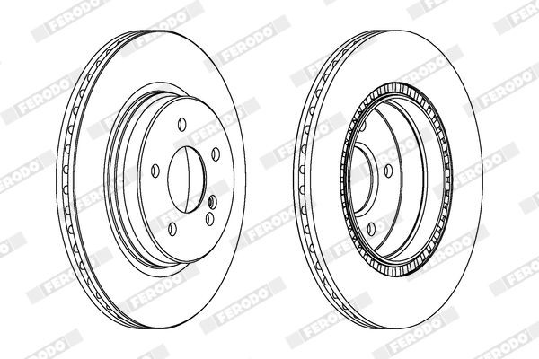 FERODO DDF044: Féktárcsa Ø: 238mm, tele, Ø: 238mm, olajozott, csavarok nélkül PREMIER