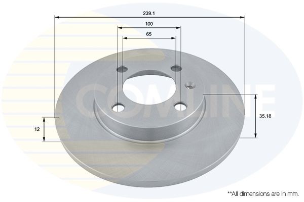 COMLINE ADC1402: Brzdový kotouč R: 239mm, plný, R: 239mm