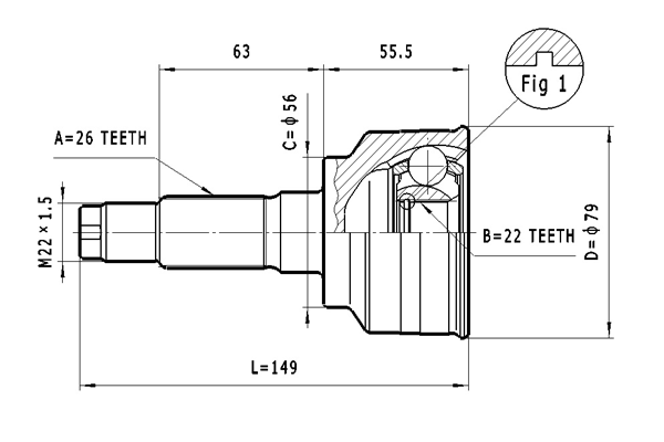 STATIM C.606: Kit de tête de cardan côté roue