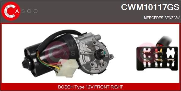 CASCO CWM10117GS: Vindrutetorkarmotor 12V, Fram