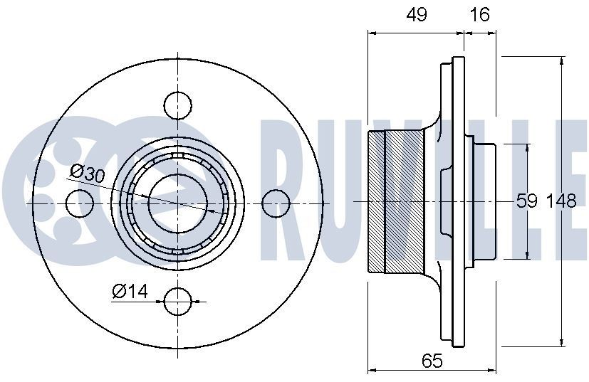 RUVILLE 55563: Poulie, tendeur de courroie d'accessoire Ø: 70,00mm, Ø: 70,00mm, avec matériel de montage/fixation, avec support de base