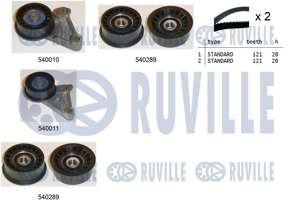RUVILLE 58863: Galet enrouleur de courroie d'accessoire avec accessoires, avec cache