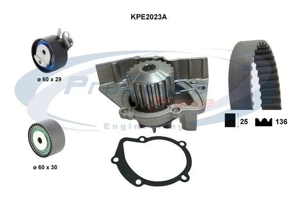 PROCODIS FRANCE KPE2023A: Bomba de água + kit de correia dentada N.º dentes: 136, com juntas