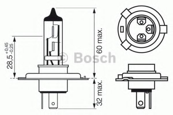 BOSCH 1 987 302 442: Λυχνία, μεγάλα φώτα 24V, 75/70W, H4