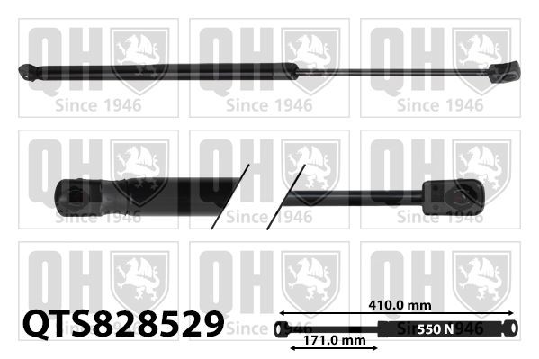 QUINTON HAZELL QTS828529: Pneumaticka pruzina, zavazadlovy / nakladovy prostor 410mm