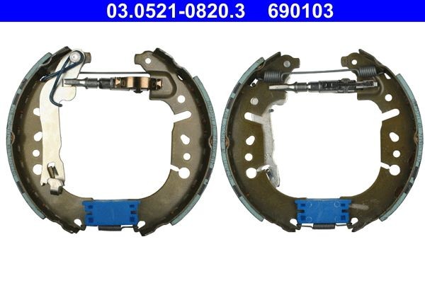 ATE 03.0521-0820.3: Juego de zapatas de frenos TopKit original ATE con cilindro de freno de rueda, con accesorios