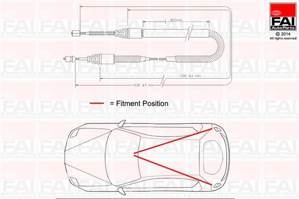 FAI AutoParts FBC0117: Handremkabel 1630mm