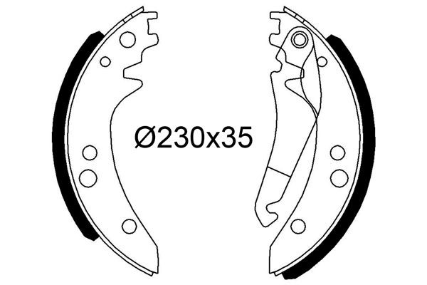 VALEO 564311: Zestaw szczęk hamulcowych Oś tylna, bez cylinderka hamulcowego