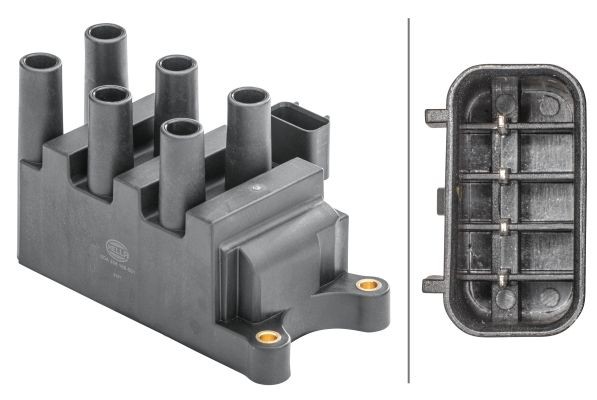 HELLA 5DA 358 168-581: Zündspule 12V, 4-polig