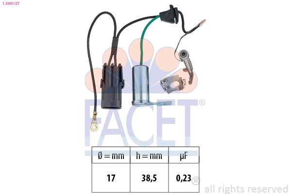 FACET 1.3691/27: Sada kontaktov rozdeľovača Made in Italy - OE Equivalent