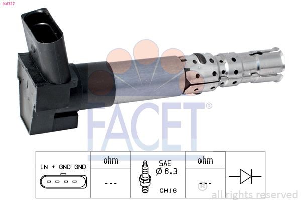 FACET 9.6337: Bobine d'allumage Made in Italy - OE Equivalent
