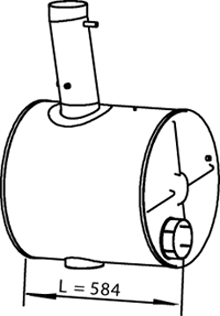 DINEX 21382: Mittenljuddämpare 890mm