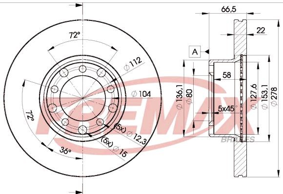 FREMAX BD-0205: Brzdový kotúč Ø: 278mm, vetraný, Ø: 278mm, Premium Black Carbon +