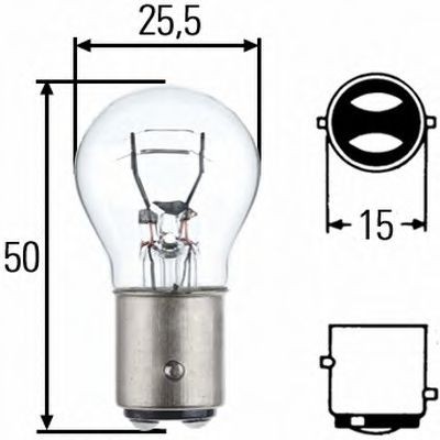 HELLA 8GD 002 078-248: Ampoule de clignotant 24V, P21/5W