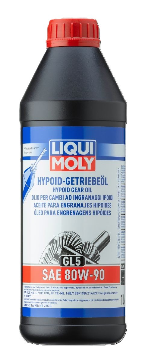 LIQUI MOLY 4406: Transmissie-olie 1L, voor versnellingsbak met hypoidtanden, 80W-90, API GL-5 Hypoid-Getriebeöl, GL-5