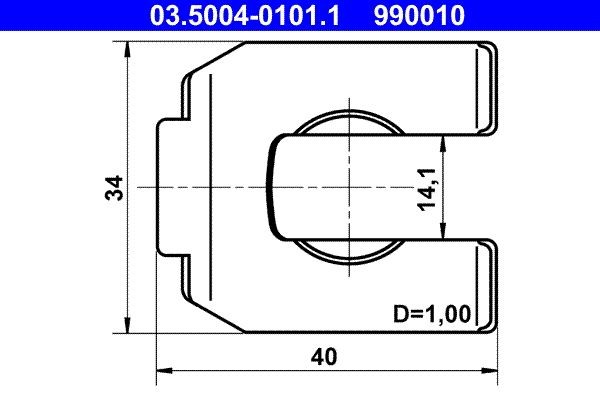 ATE 03.5004-0101.1: Holder, bremseslange