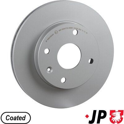 JP GROUP 6363100300: Disc de frână JP punte fata, Ř: 256mm, ventilat interior, Ř: 256mm, acoperit (cu un strat protector)