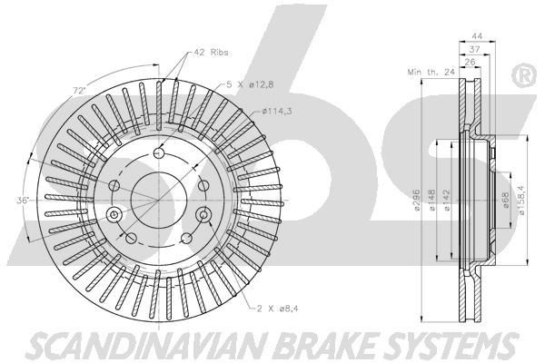 sbs 13308525123: Furtun frana 470,00mm