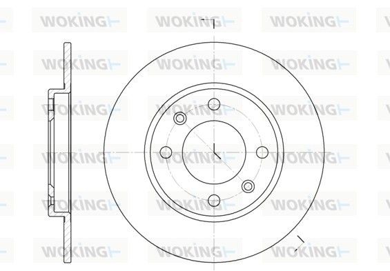 WOKING D6128.00: Disco de freno Eje trasero, Ø: 247mm, macizo, Ø: 247mm