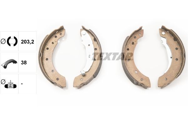 TEXTAR 91048000: Juego de zapatas de frenos sin accesorios, con palanca freno de mano