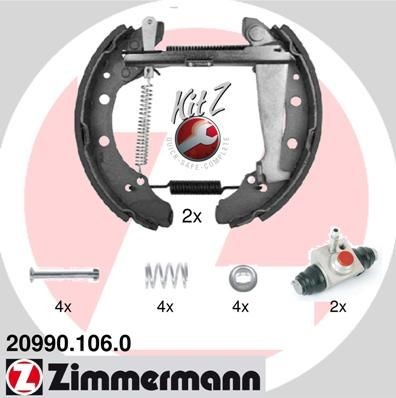 ZIMMERMANN 20990.106.0: Kit frenos, disco de tambor Eje trasero, con cilindro de freno de rueda, Foto correspondiente a la entrega KIT Z