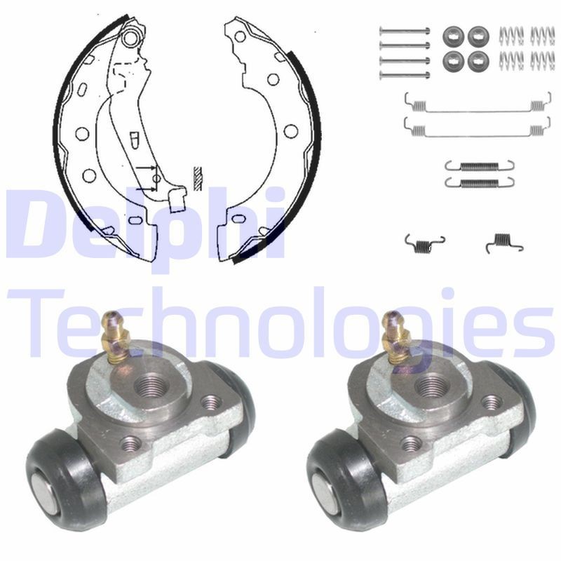 DELPHI KP931: Kit frenos, disco de tambor con cilindro de freno de rueda, con accesorios