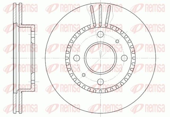 REMSA 6423.10: Disco de freno Eje delantero, Ø: 232mm, ventilado, Ø: 232mm