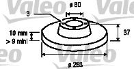 VALEO 186197: Disco de freno Eje delantero, Ø: 263mm, macizo, Ø: 263mm