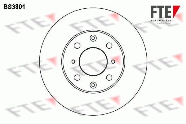 FTE BS3801: Disco de freno Ø: 238mm, macizo, Ø: 238mm