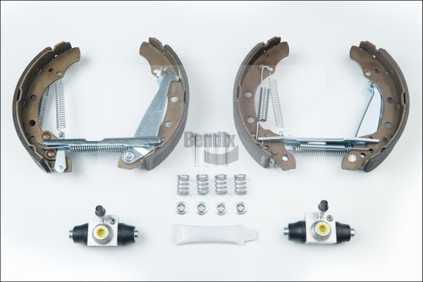 BENDIX Braking BXK2057: Juego de zapatas de frenos Shoe Kit Pro con accesorios, con cilindro de freno de rueda, con accionador, con palanca freno de mano