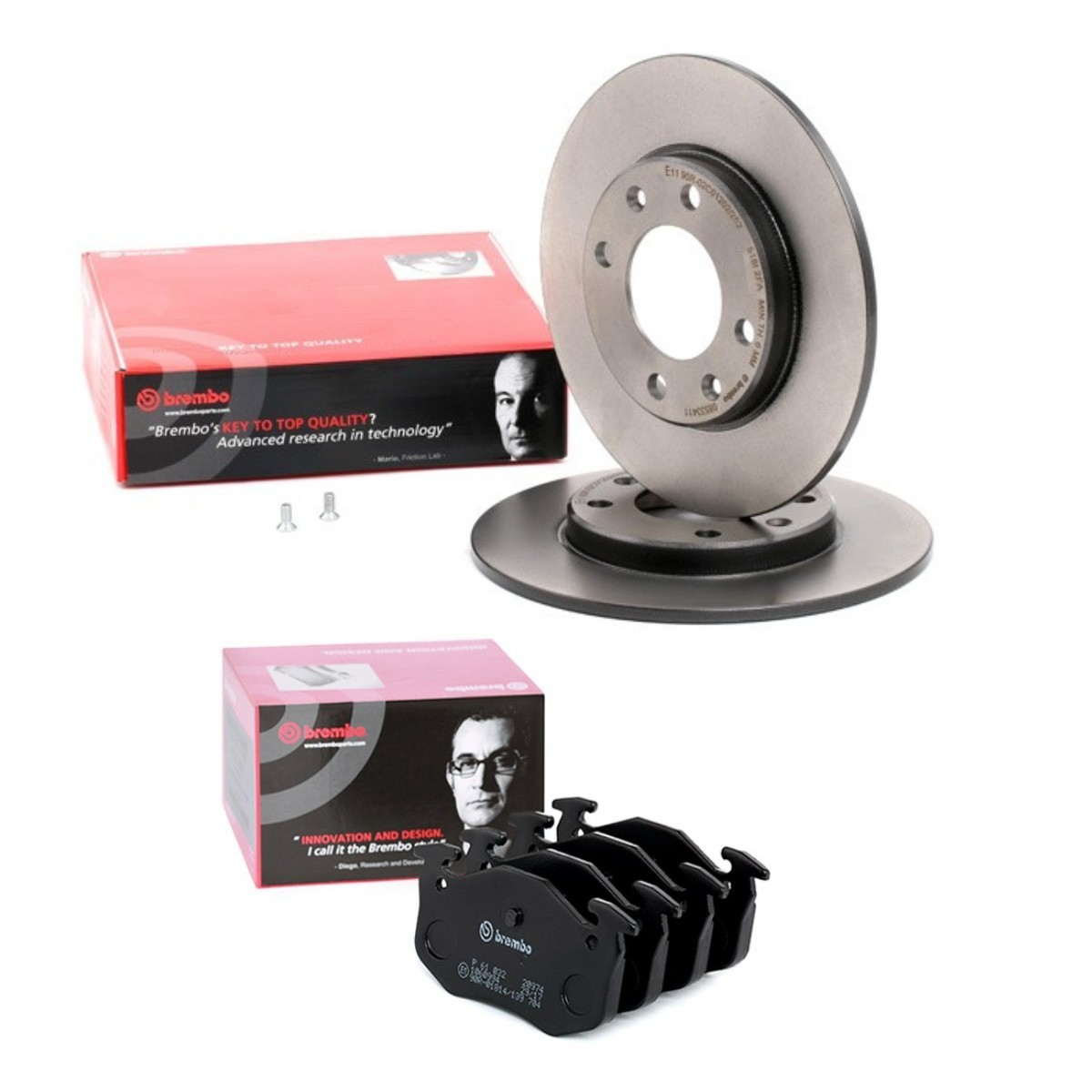 BREMBO BRB3405N0039: Kit de discos de freno y pastillas Ø: 247mm, macizo Prime
