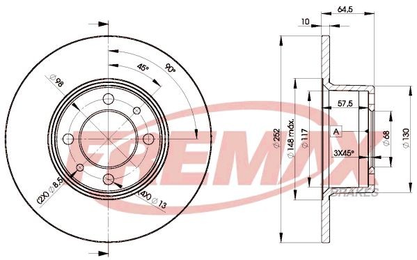 FREMAX BD-1070: Disco de freno Ø: 252mm, macizo, Ø: 252mm, Premium Black Carbon +