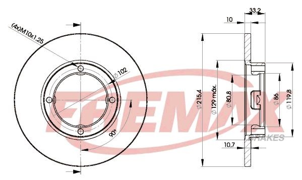 FREMAX BD-1160: Disco de freno Ø: 215mm, macizo, Ø: 215mm, revestido, Premium Black Carbon +