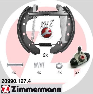 ZIMMERMANN 20990.127.4: Kit frenos, disco de tambor Eje trasero, con cilindro de freno de rueda, Foto correspondiente a la entrega KIT Z