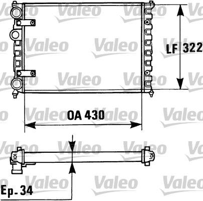 VALEO 730946: Chłodnica, układ chłodzenia silnika Aluminium, z termostatem