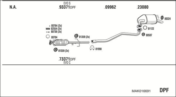 WALKER FI61127B: Σύστημα εξάτμισης