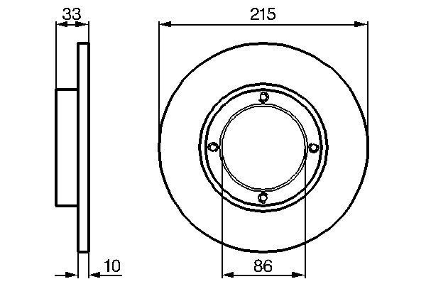 BOSCH 0 986 478 376: Disco de freno Ø: 215,1mm, macizo, Ø: 215,1mm, aceitado