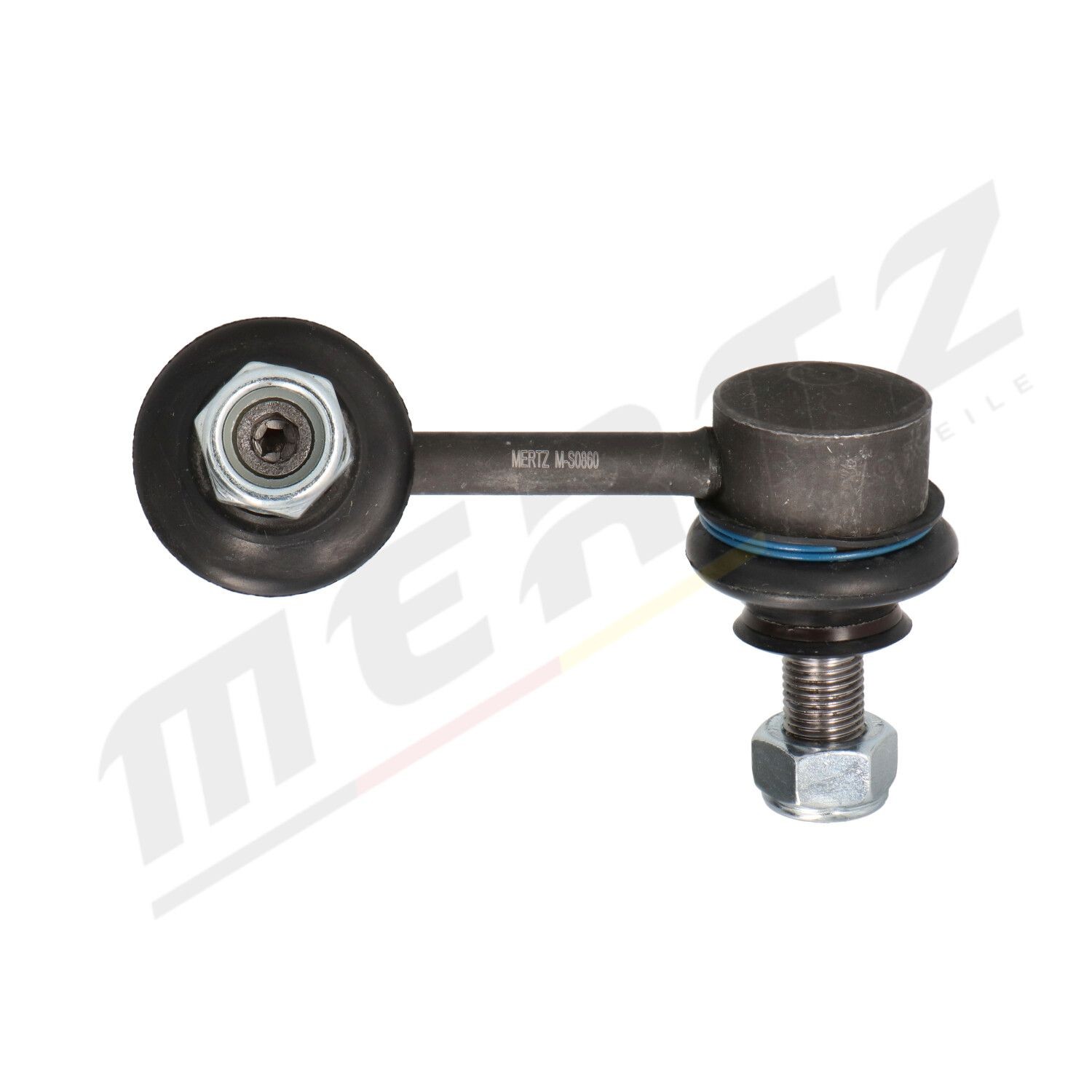 MERTZ M-S0860: Bielletta barra stabilizzatrice Assale anteriore Sx, 79mm, Acciaio, con dado