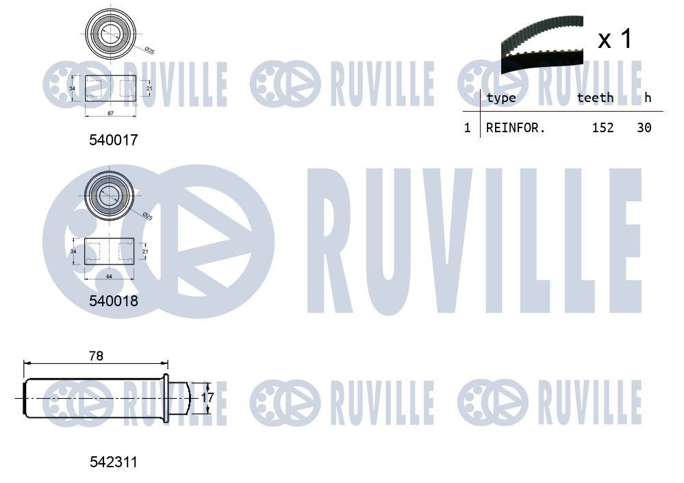 RUVILLE 58107711: Wasserpumpe + Zahnriemensatz