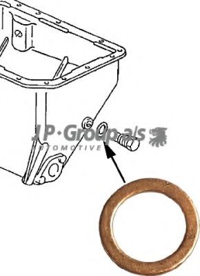 JP GROUP 8113850100: Tarpiklis, alyvos išleidimo angos kaištis Varis, vidinis skersmuo: 14mm