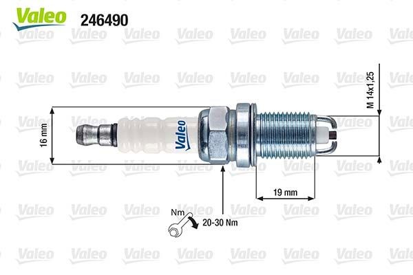 VALEO 246490: Bujía de encendido Ancho de llave: 16 mm