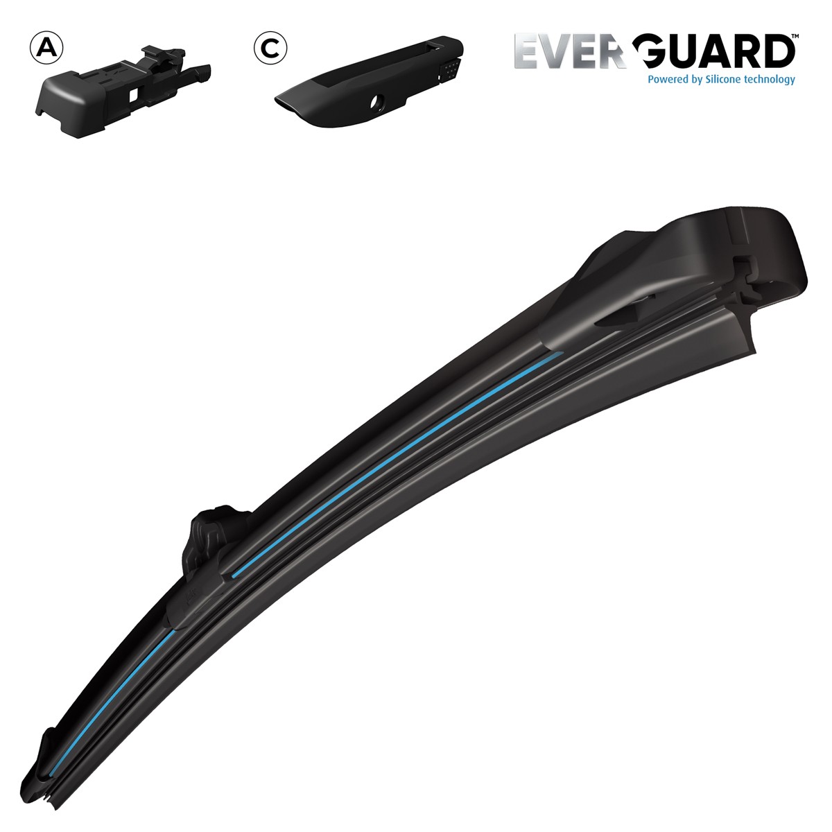 VALEO 566001: Scheibenwischer EVERGUARD SILICONE SINGLE beifahrerseitig, fahrerseitig, 350mm EVERGUARD, EVERGUARD, SILICONE SINGLE