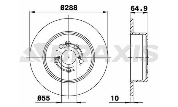 BRAXIS AE0414: Bremsscheibe Ø: 288mm, voll