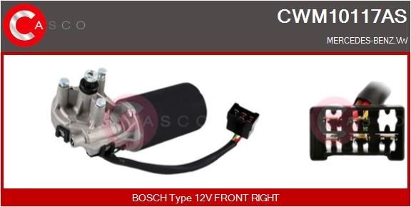 CASCO CWM10117AS: Vindrutetorkarmotor 12V, Fram