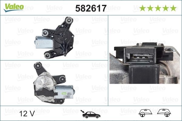 VALEO 582617: Vindrutetorkarmotor 12V, Bak ORIGINAL PART