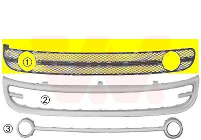 VAN WEZEL 5803499: Ventilatiegrille, bumper Voor, met gat(en) voor mistlampen