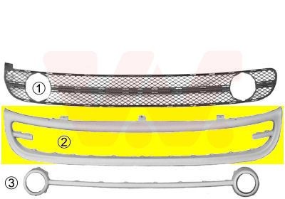 VAN WEZEL 5803599: Ventilatiegrille, bumper Voor, met gat(en) voor mistlampen