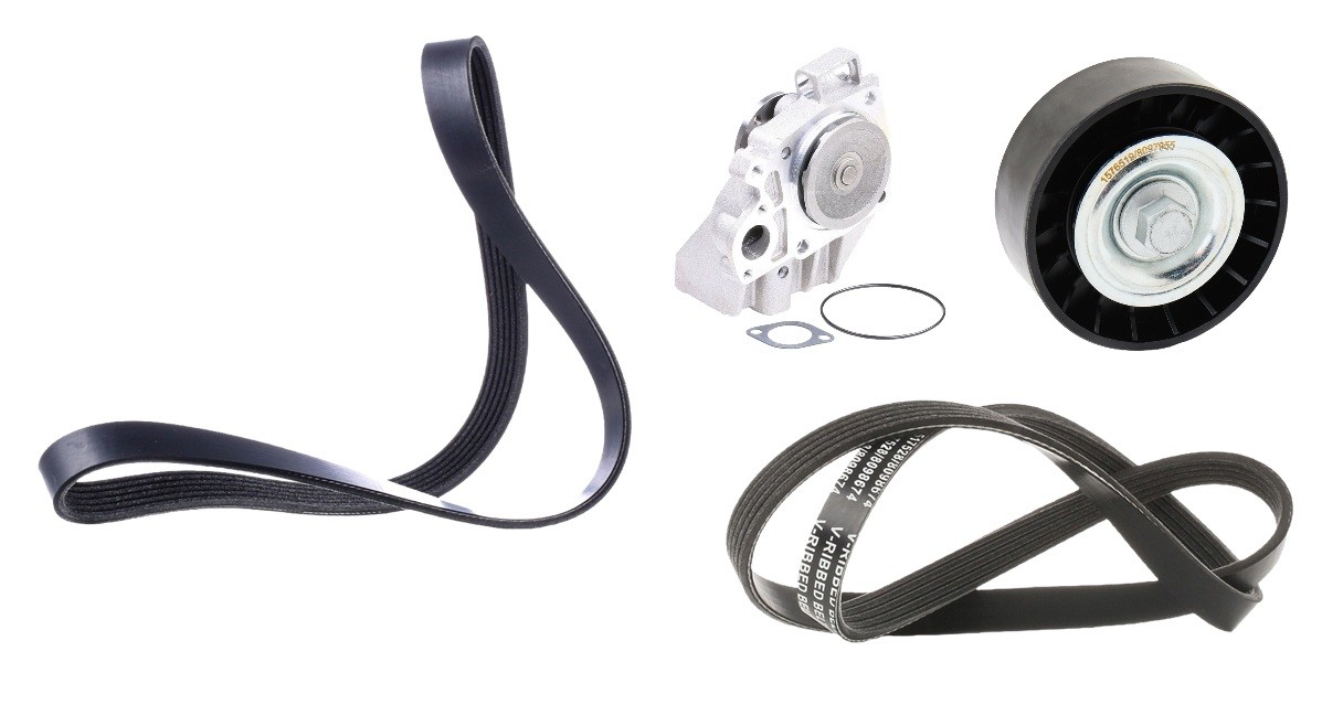 RIDEX 4172P0052: Pompa apa + Set curea transmisie cu caneluri cu pompa apa